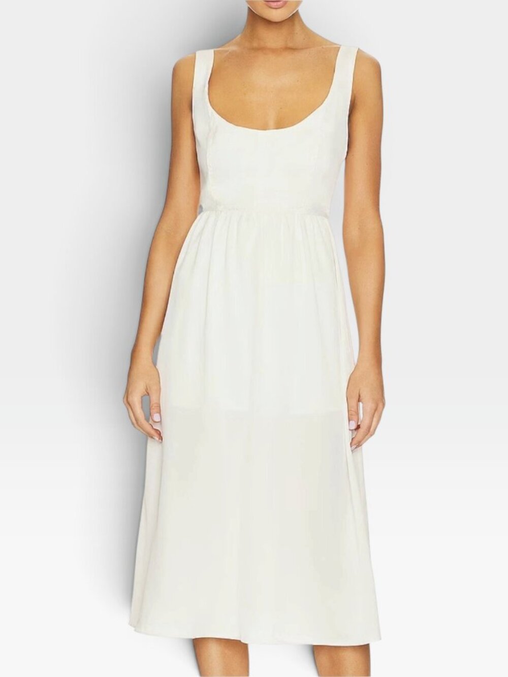 WeWoreWhat Corset Midi Dress Whisper White Sleeveless Size Small NWT